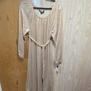 LuLaRoe Shimmering Gold Long Sleeve Dress